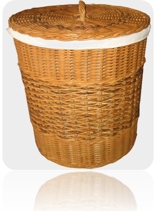 brown hamper with linen
